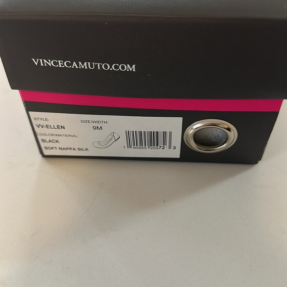 Women’s Leather Black Flats Vince Camuto Size 9 preowned - Picture 6 of 6